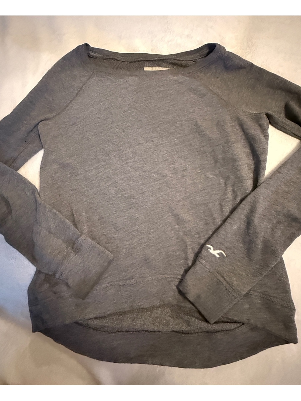 Hollister Gray Crewneck Sweatshirt Womens XS Logo